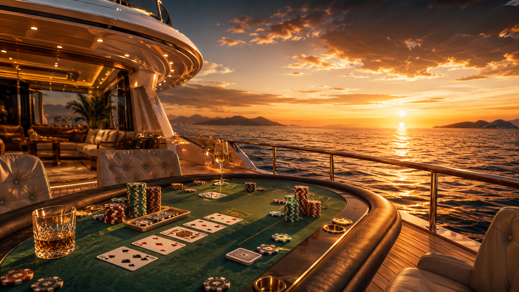 Poker table setup at a celebration event